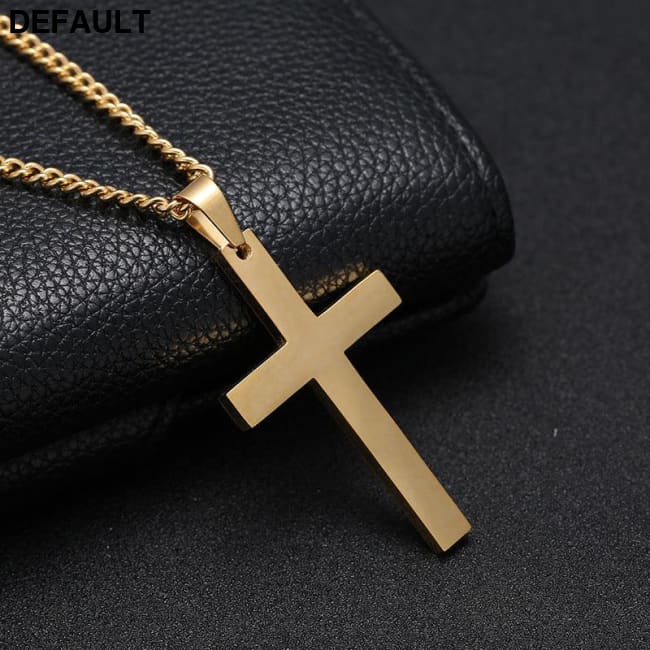 Titanium Steel Simple Single Cross Necklace Pendant Men Necklaces Sterling Silver Jewelry