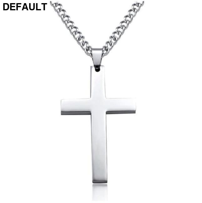 Titanium Steel Simple Single Cross Necklace Pendant Men Necklaces Sterling Silver Jewelry