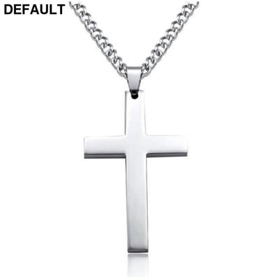 Titanium Steel Simple Single Cross Necklace Pendant Men Necklaces Sterling Silver Jewelry