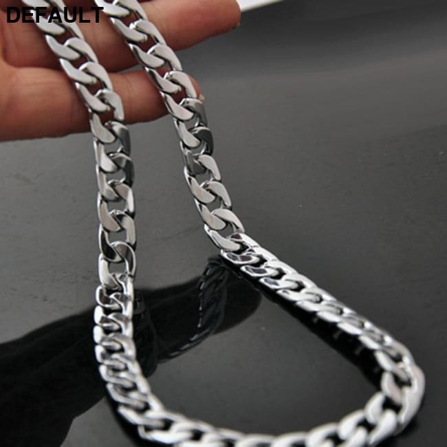 Titanium steel stainless wide flat Necklace Men Necklaces Sterling Silver