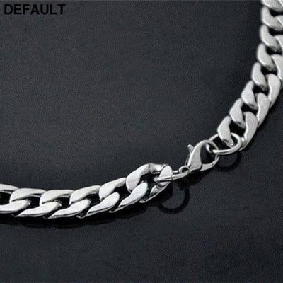 Titanium steel stainless wide flat Necklace Men Necklaces Sterling Silver