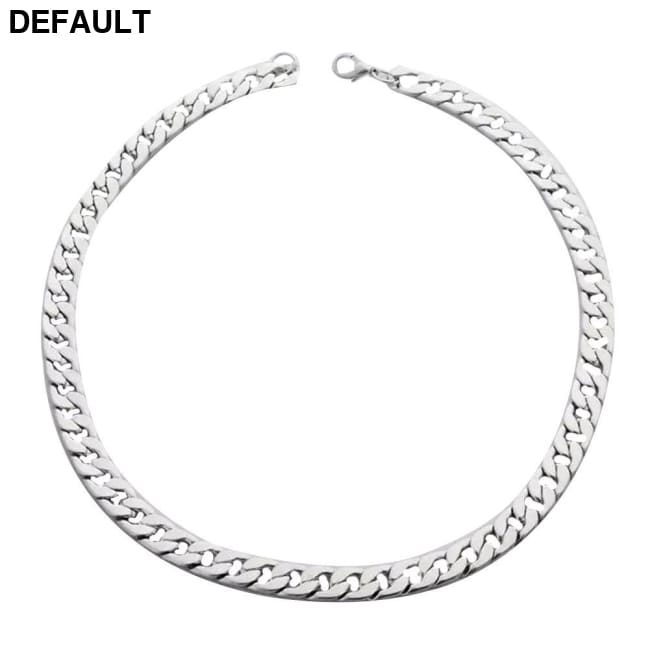 Titanium steel stainless wide flat Necklace Men Necklaces Sterling Silver