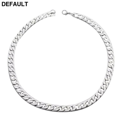 Titanium steel stainless wide flat Necklace Men Necklaces Sterling Silver