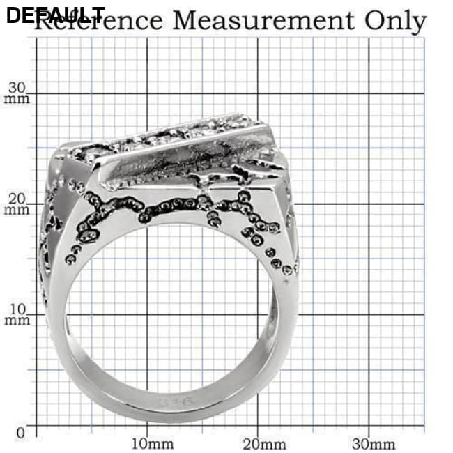 TK124 - High polished (no plating) Stainless Steel Ring with AAA Grade CZ in Clear Men Rings
