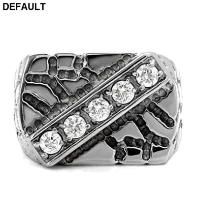 TK124 - High polished (no plating) Stainless Steel Ring with AAA Grade CZ in Clear Men Rings
