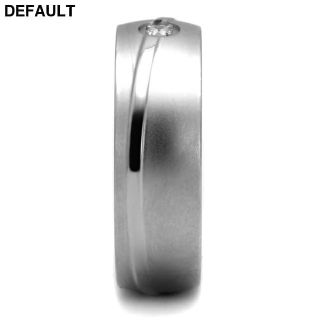 TK2931 - High polished (no plating) Stainless Steel Ring with AAA Grade CZ in Clear Men Rings