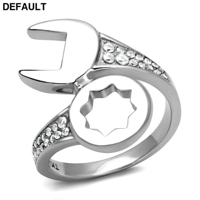 TK3097 - High polished (no plating) Stainless Steel Ring with AAA Grade CZ in Clear 9 Men Rings