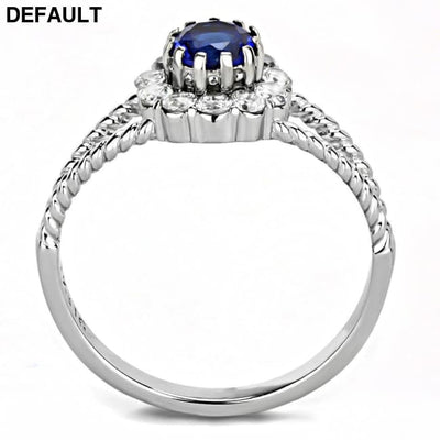 TK3427 - High polished (no plating) Stainless Steel Ring with Synthetic Glass in Montana Sterling Silver Rings