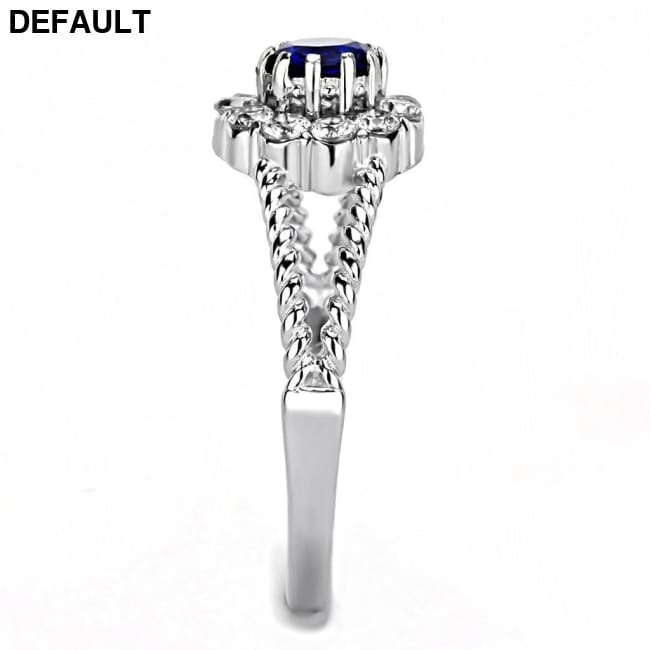 TK3427 - High polished (no plating) Stainless Steel Ring with Synthetic Glass in Montana Sterling Silver Rings