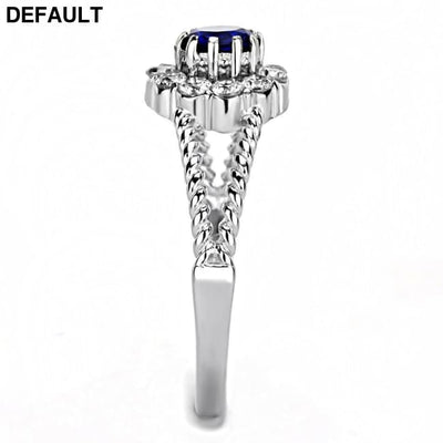 TK3427 - High polished (no plating) Stainless Steel Ring with Synthetic Glass in Montana Sterling Silver Rings