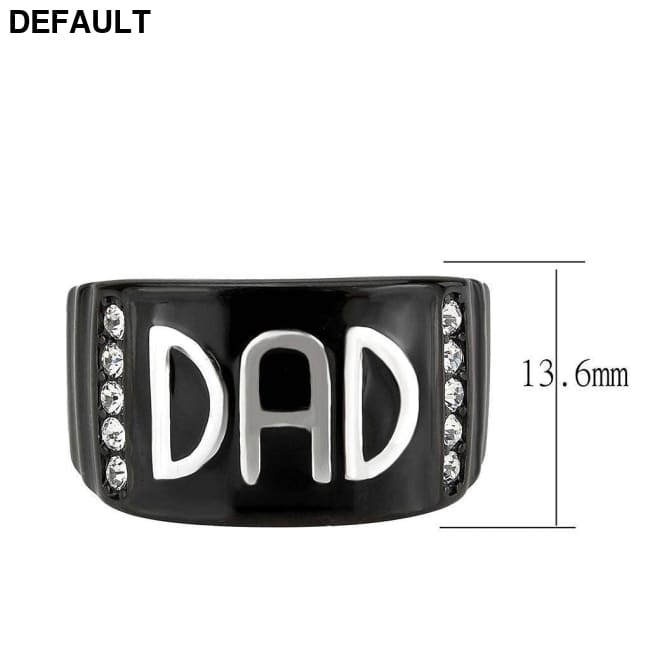 TK3759 - Two Tone IP Black (Ion Plating) Stainless Steel Ring with Top Grade Crystal in Clear Men Rings