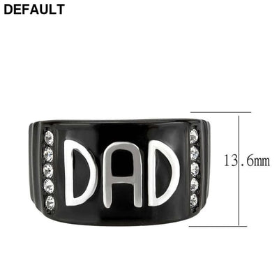 TK3759 - Two Tone IP Black (Ion Plating) Stainless Steel Ring with Top Grade Crystal in Clear Men Rings
