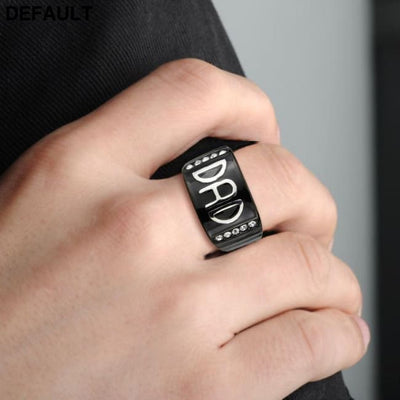 TK3759 - Two Tone IP Black (Ion Plating) Stainless Steel Ring with Top Grade Crystal in Clear Men Rings