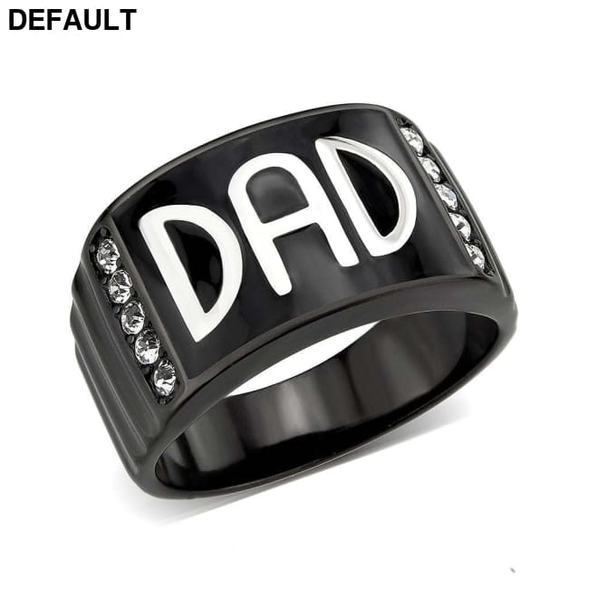 TK3759 - Two Tone IP Black (Ion Plating) Stainless Steel Ring with Top Grade Crystal in Clear Men Rings