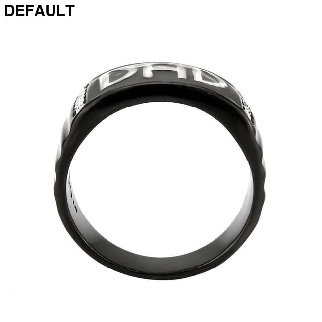 TK3759 - Two Tone IP Black (Ion Plating) Stainless Steel Ring with Top Grade Crystal in Clear Men Rings