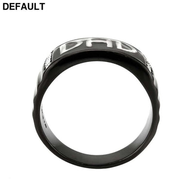 TK3759 - Two Tone IP Black (Ion Plating) Stainless Steel Ring with Top Grade Crystal in Clear Men Rings