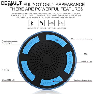 TOPROAD Waterproof Wireless Stereo Bluetooth Speaker Portable Shower Sounders LED Light Handsfree Mini Speakers