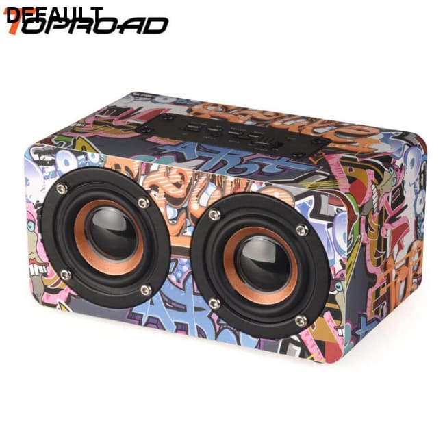 TOPROAD Wooden Wireless Bluetooth Speaker Portable HiFi Shock Bass Altavoz TF FM Radio Soundbar Colorful Mini Speakers
