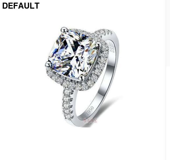 TR007 1/2/3 Carat Cushion Cut SONA Synthetic Gem Solitaire Engagement Ring for women 8.5 / White / 1 carat Sterling