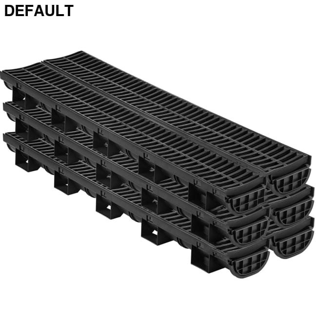 Trench Drain System Channel with Plastic Grate, 6 PCS / Best Selling Products