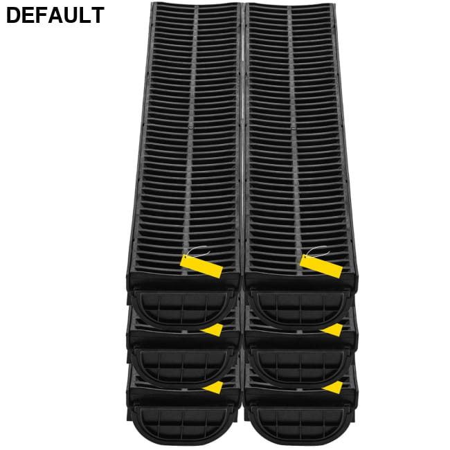 Trench Drain System Channel with Plastic Grate, 6 PCS / Best Selling Products