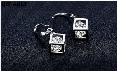 Trendy Design Jewelry Set For Women 925 Sterling Silver Square Pendant Necklace Earrings Wholesale Promotion Sets