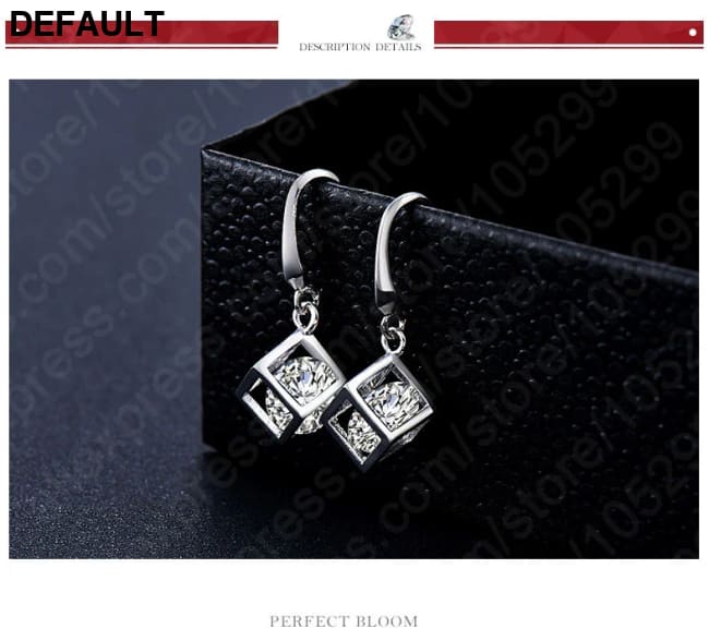 Trendy Design Jewelry Set For Women 925 Sterling Silver Square Pendant Necklace Earrings Wholesale Promotion Sets