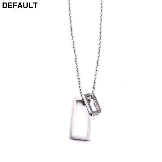 Trendy Necklace Simple Geometric Double Vertical Rectangle silver / CN Men Necklaces Sterling