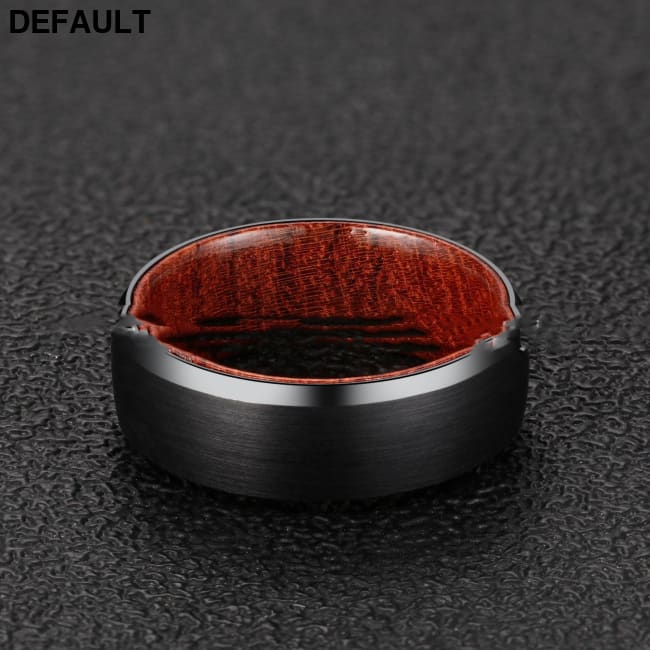 Tungsten Steel Simple Men’s Ring Two-layer Solid Wood Men Rings
