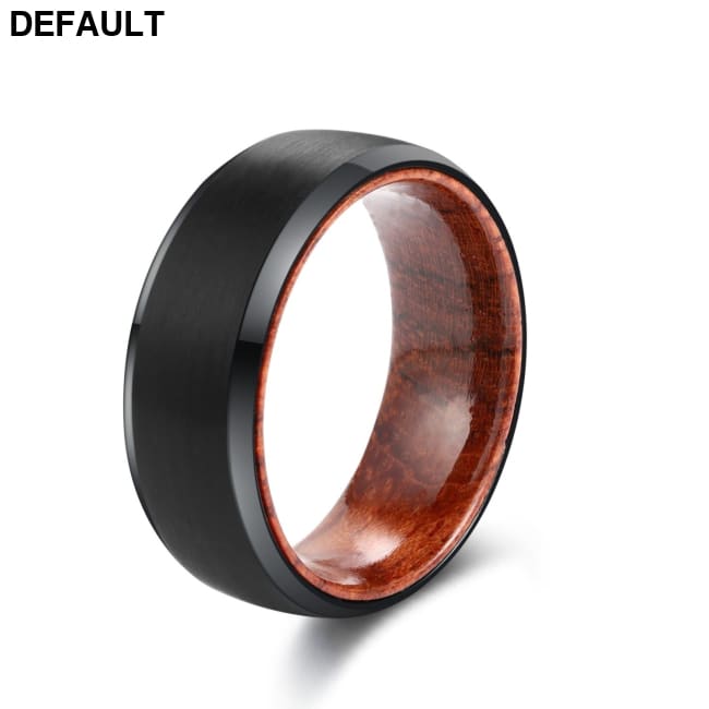 Tungsten Steel Simple Men’s Ring Two-layer Solid Wood Men Rings