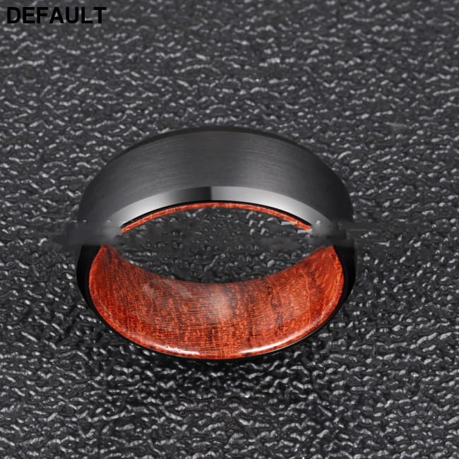 Tungsten Steel Simple Men’s Ring Two-layer Solid Wood Men Rings