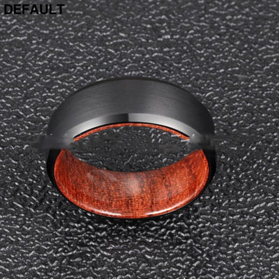 Tungsten Steel Simple Men’s Ring Two-layer Solid Wood Men Rings