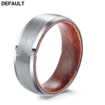 Tungsten Steel Simple Men’s Ring Two-layer Solid Wood Men Rings