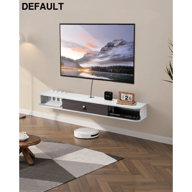 TV Schrank Hängend Wandhalterung Fernsehschrank Mit Kabelloch Schwebendes TV-Regal Stauraum Für DVD-Player Kabelbox