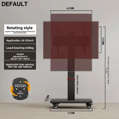 TV Stand Multi-size Optional Multi-style Sturdy Structure Movable Stainless Steel Swivel Screen 26-55 inch bracket