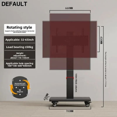 TV Stand Multi-size Optional Multi-style Sturdy Structure Movable Stainless Steel Swivel Screen 32-65 inch bracket