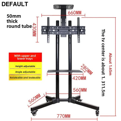 TV Stand Multi-size Optional Multi-style Sturdy Structure Movable Stainless Steel Swivel Screen 32-65 inch hanger - 1