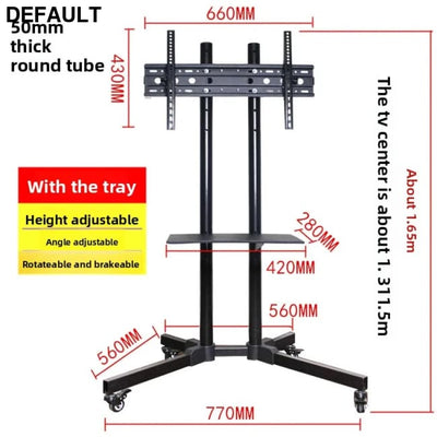 TV Stand Multi-size Optional Multi-style Sturdy Structure Movable Stainless Steel Swivel Screen 32-65 inch hanger