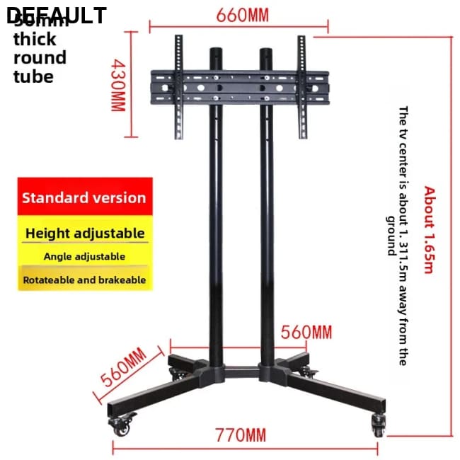 TV Stand Multi-size Optional Multi-style Sturdy Structure Movable Stainless Steel Swivel Screen 32-65 inch hanger t