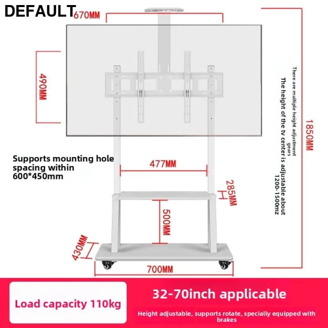 TV Stand Multi-size Optional Multi-style Sturdy Structure Movable Stainless Steel Swivel Screen 32-70 inch bracket - 1