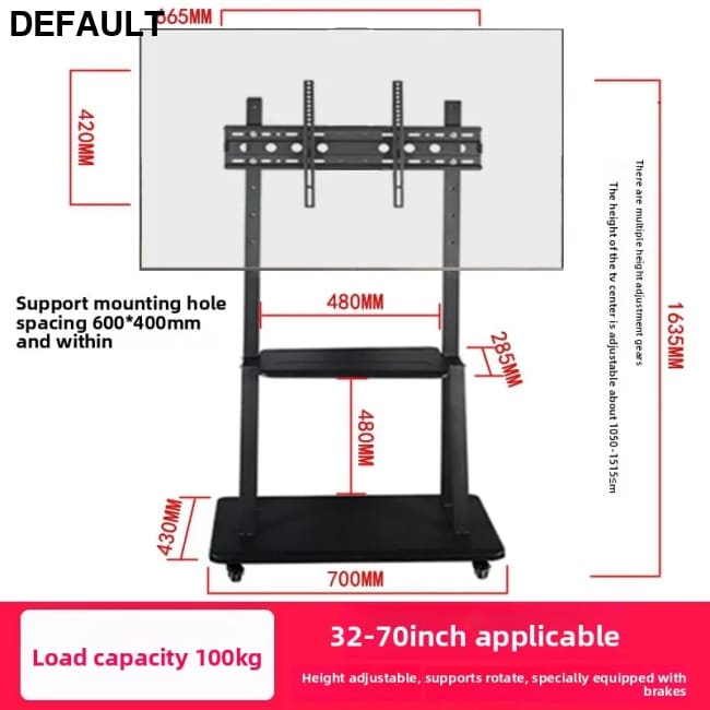 TV Stand Multi-size Optional Multi-style Sturdy Structure Movable Stainless Steel Swivel Screen 32-70 inch bracket - 2