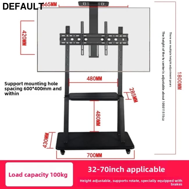 TV Stand Multi-size Optional Multi-style Sturdy Structure Movable Stainless Steel Swivel Screen 32-70 inch bracket-3
