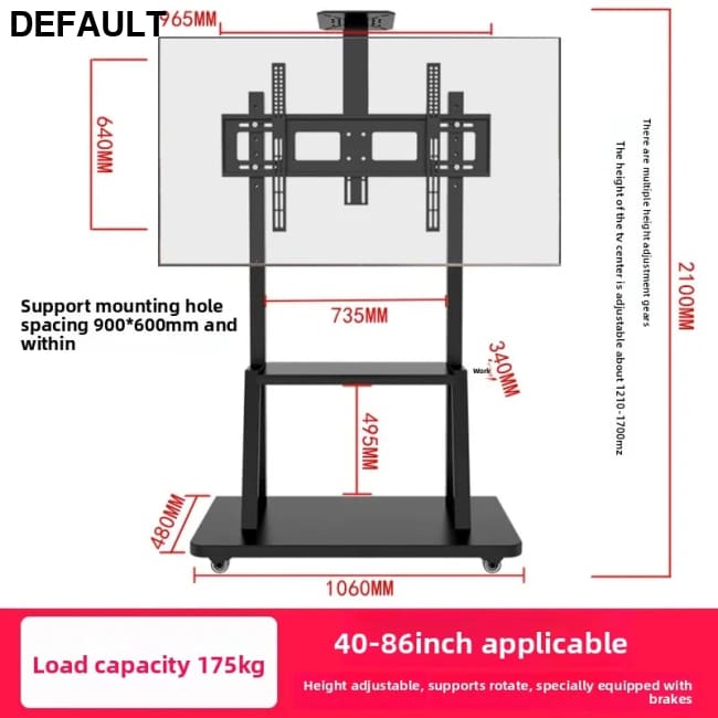TV Stand Multi-size Optional Multi-style Sturdy Structure Movable Stainless Steel Swivel Screen 40-86 inch bracket-3