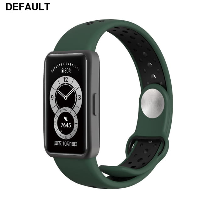 Two-color Smart Silicone Sports Bracelet Strap Dark green black / Honor Band6 Women Watches