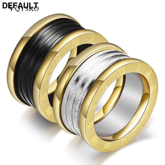 Two Color Vintage Antique Retro Stainless steel Rings Men