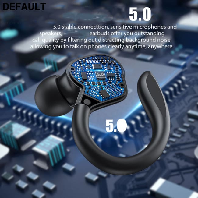 TWS True Wireless Bluetooth Headset 5.0 Digital Display Charging Bin Hanging Ear Sports VV2 Black Mini Earphones