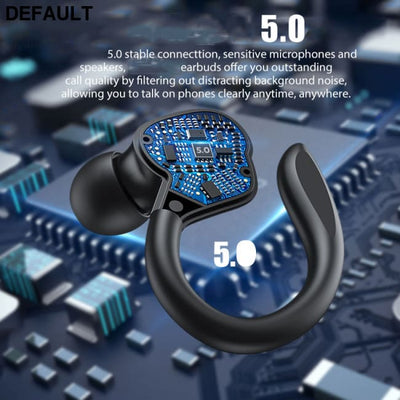 TWS True Wireless Bluetooth Headset 5.0 Digital Display Charging Bin Hanging Ear Sports VV2 Black Mini Earphones