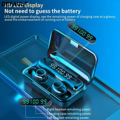 TWS Wireless Bluetooth 5.0 Earphone 9D HiFi Stereo Sport Waterproof Headphones Touch Mini Earbuds Headset with 2000mAh