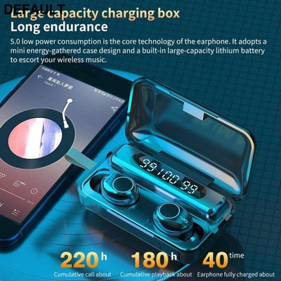 TWS Wireless Bluetooth 5.0 Earphone 9D HiFi Stereo Sport Waterproof Headphones Touch Mini Earbuds Headset with 2000mAh