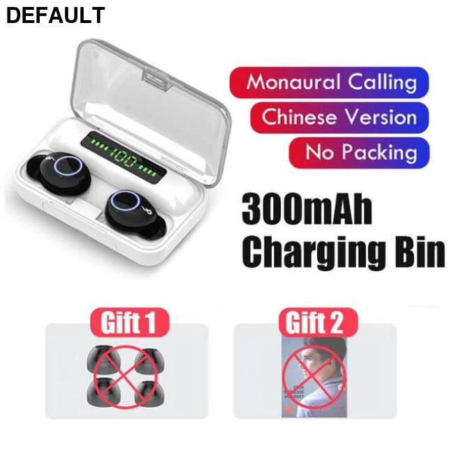 TWS Wireless Bluetooth 5.0 Earphone 9D HiFi Stereo Sport White- 300mAh Mini Earphones Electronics